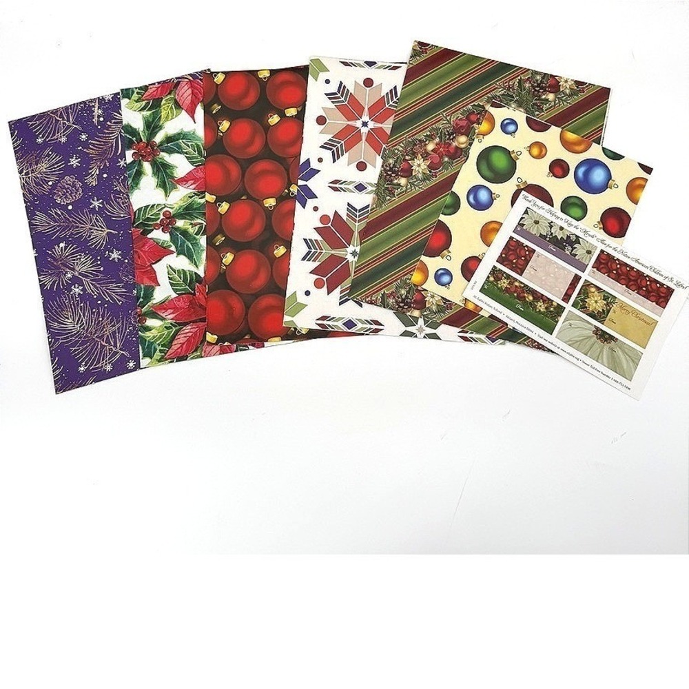 Christmas Gift Wrapping Paper Set Multicolor Holiday Retro 80s--5 Sheets Various